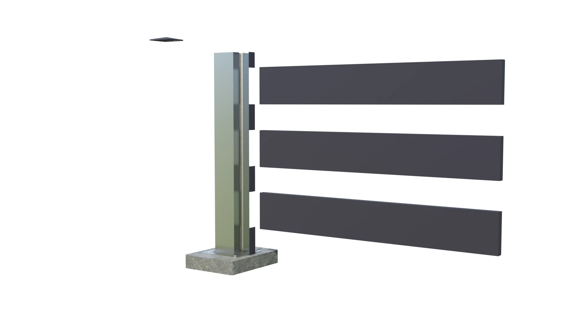 Słupek systemowy aluminiowy 80x80
