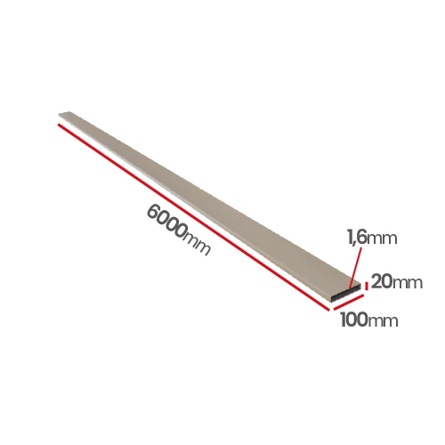 Profil aluminiowy 100x20x1,6 6060 T66 - hurtownia Ulamex