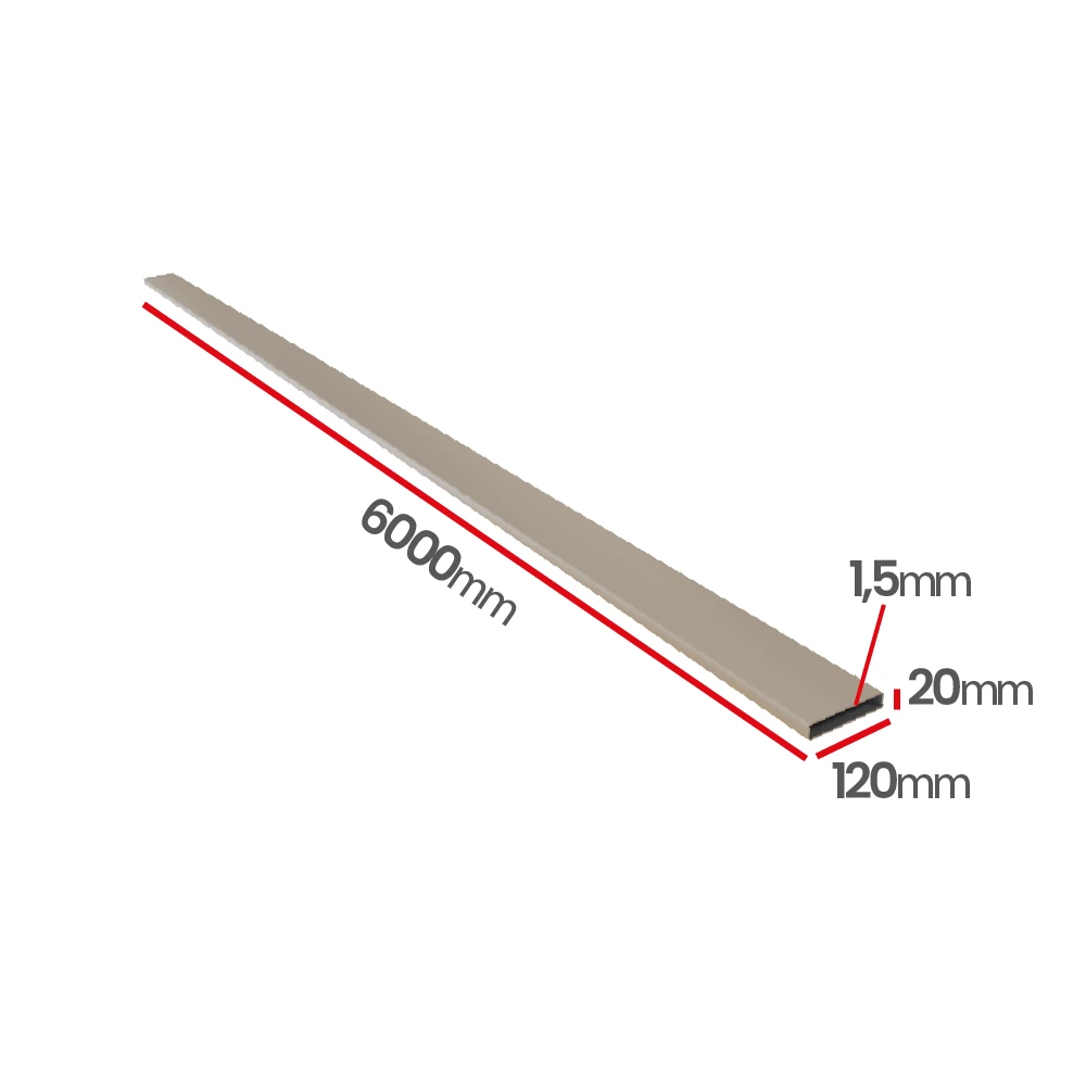 Profil aluminiowy 120x20x1,5   6060 T66