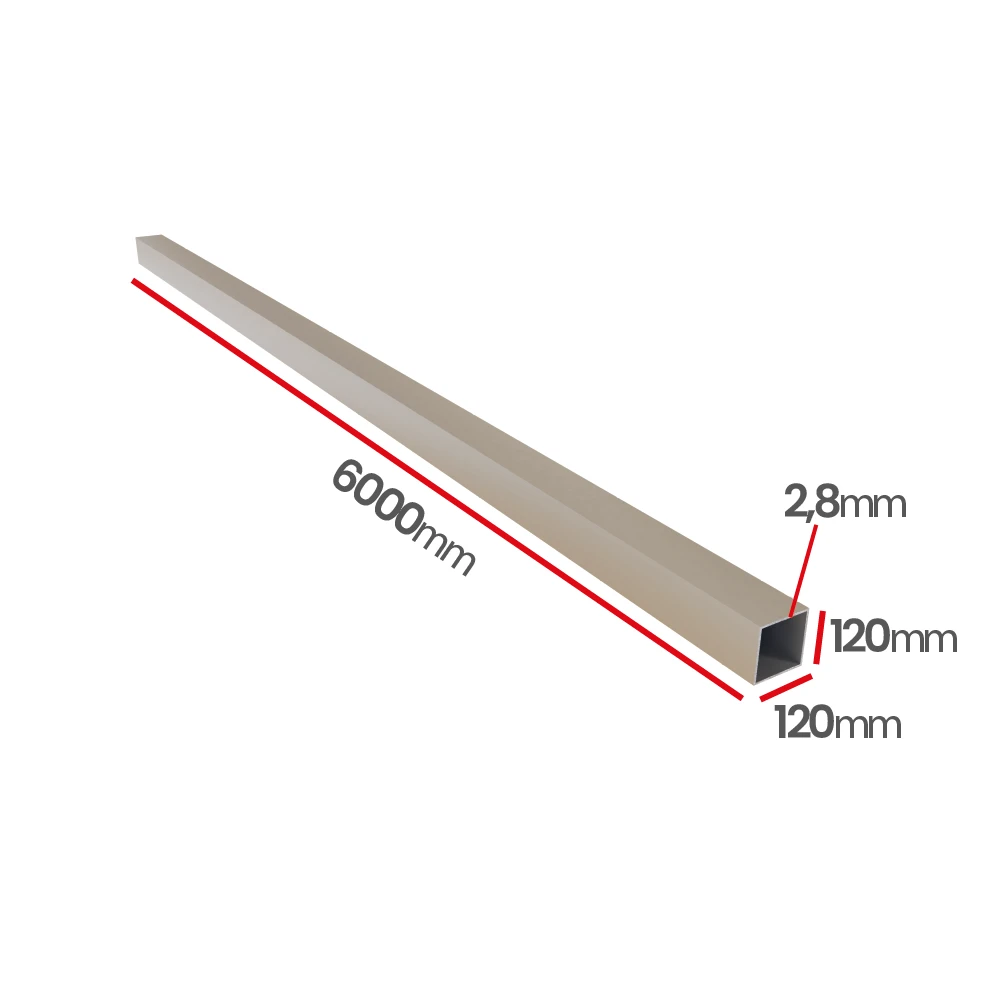 Profil aluminiowy 120x120x2,8   6060 T66