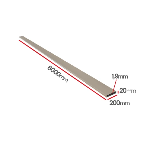 Profil aluminiowy 200x20x1,9   6060 T66 - hurtownia Ulamex