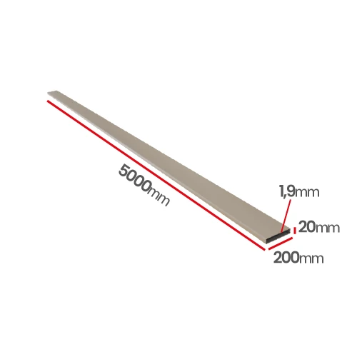 Profil aluminiowy 200x20x1,9 6060 T66 L5mb - hurtownia Ulamex