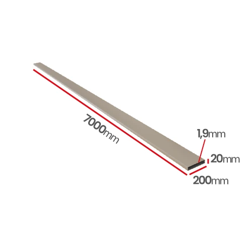 Profil aluminiowy 200x20x1,9 6060 T66 L7mb - hurtownia Ulamex