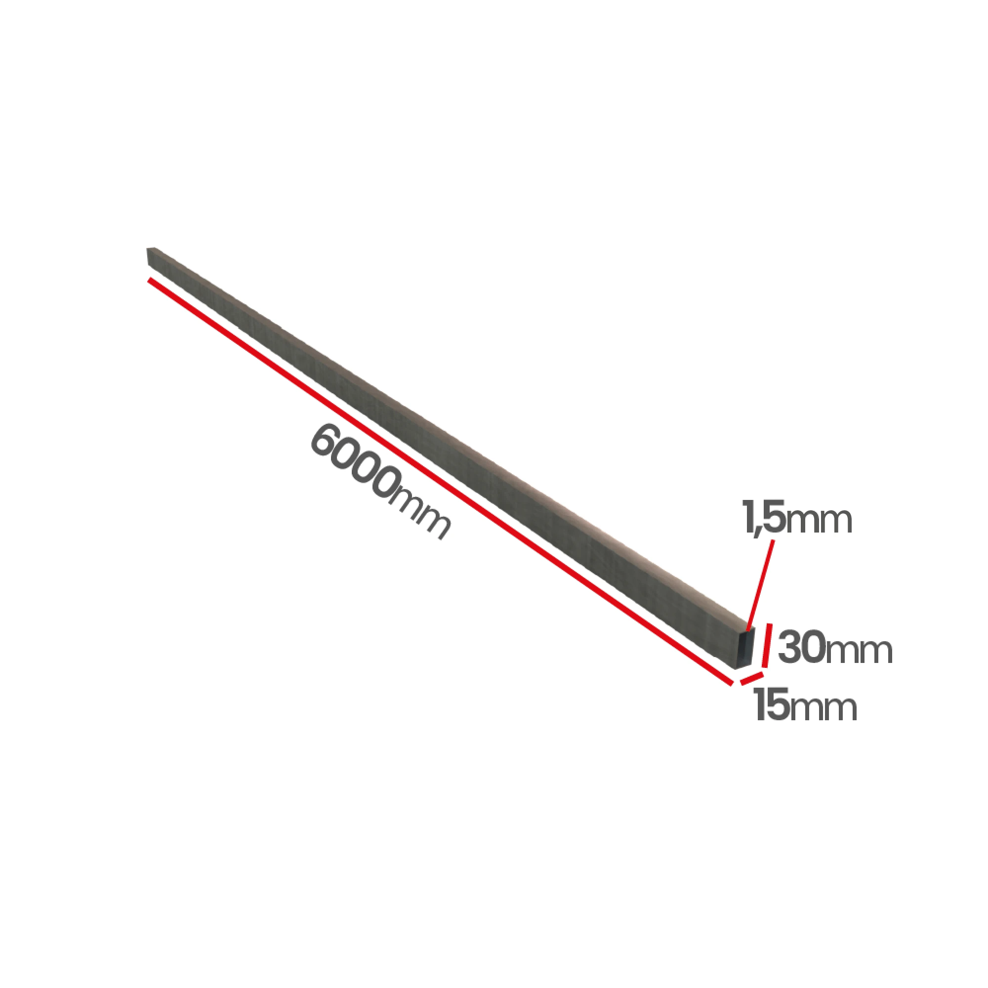 Profil kwasoodporny 0H18N9  30x15x1,5 mm poler