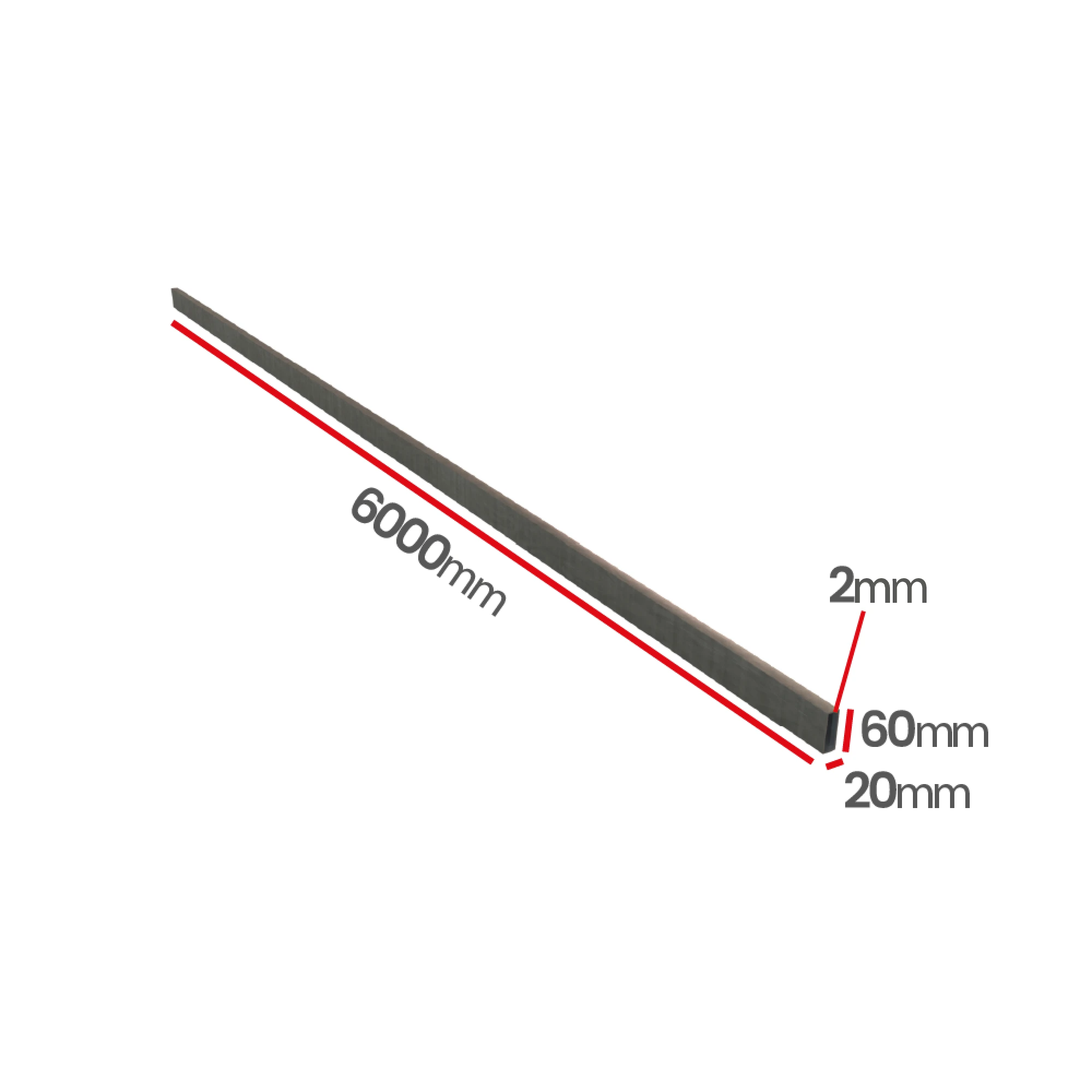 Profil kwasoodporny 0H18N9  60x20x2 mm
