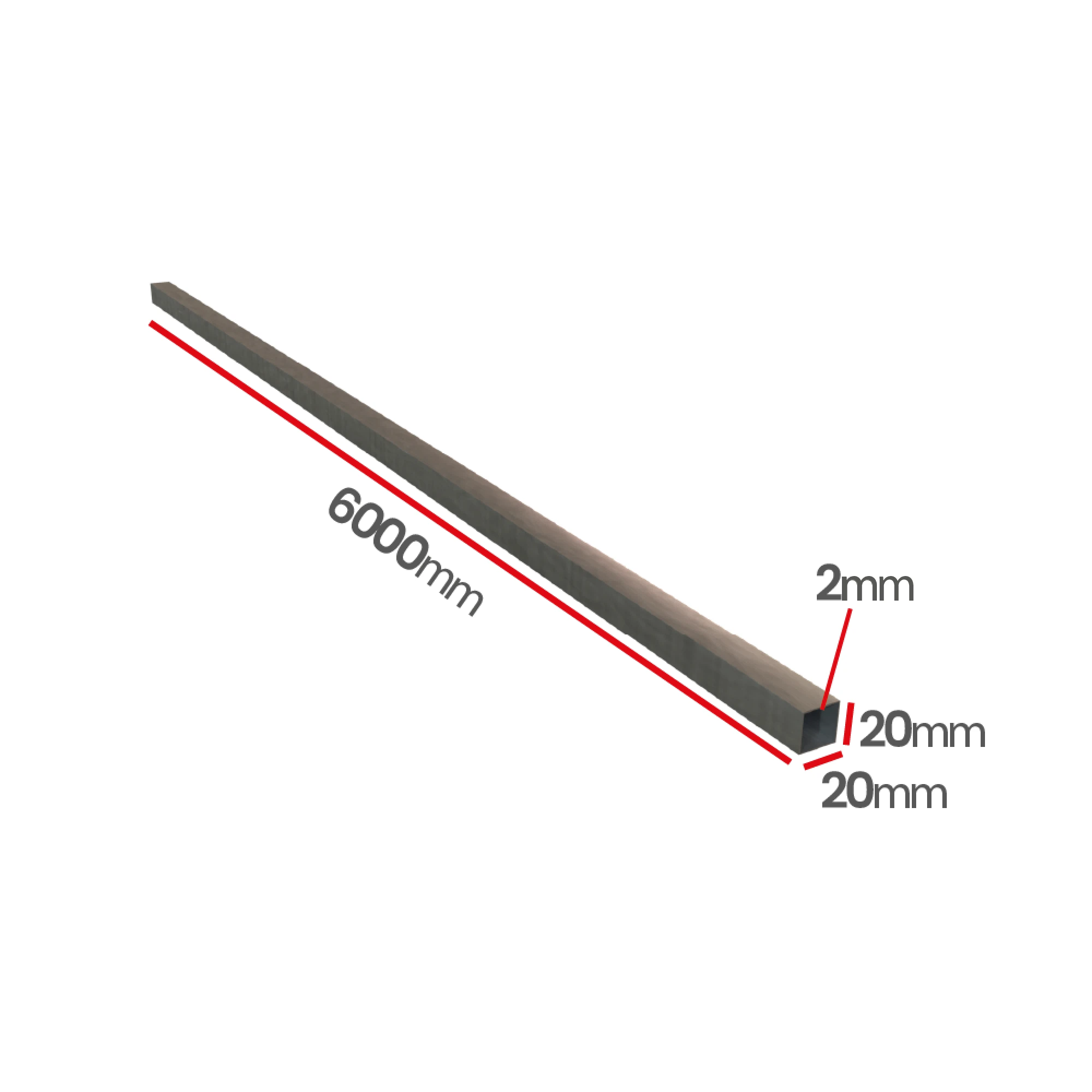 Profil kwasoodporny 0H18N9  20x20x2,0 mm