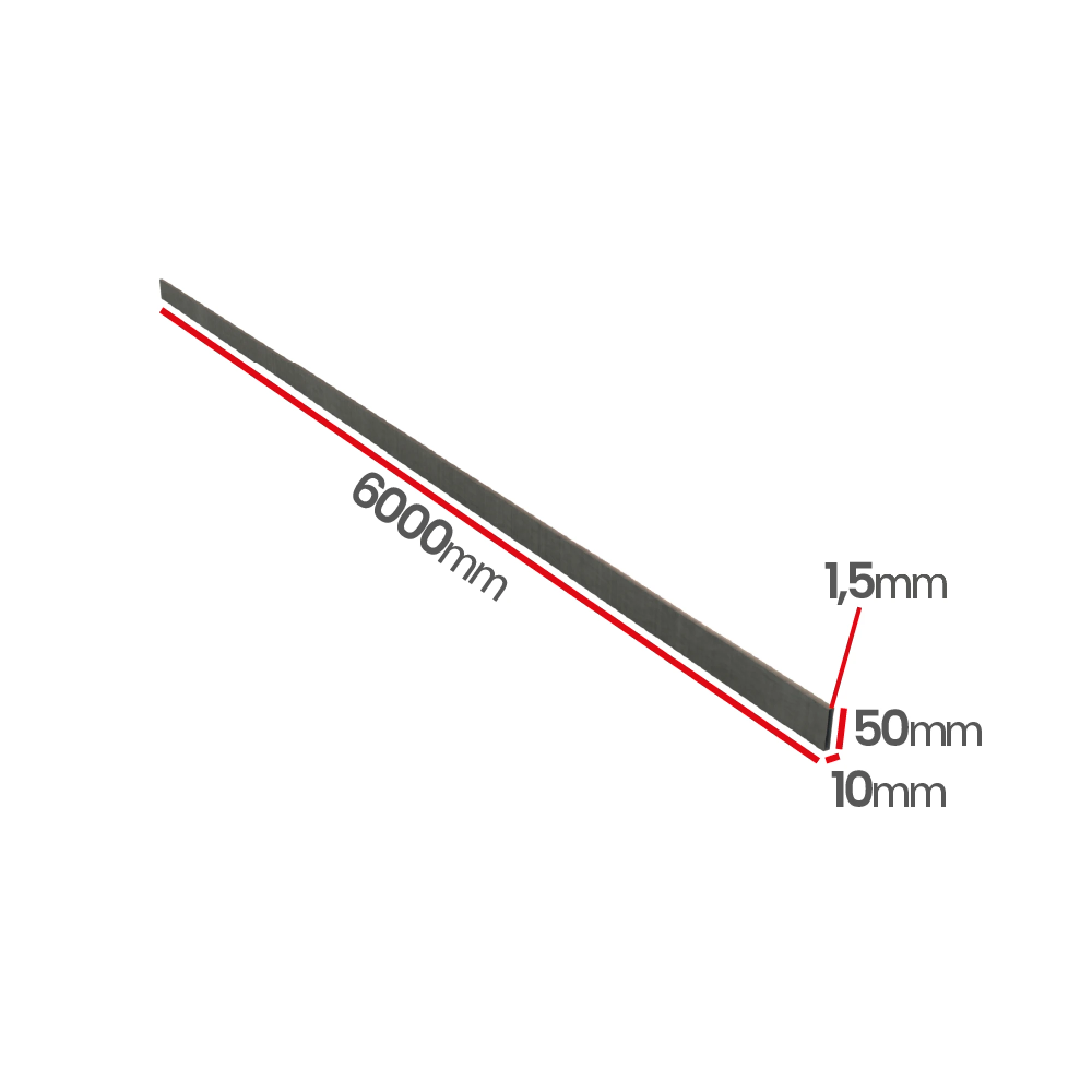 Profil kwasoodporny 0H18N9  50x10x1,5 mm