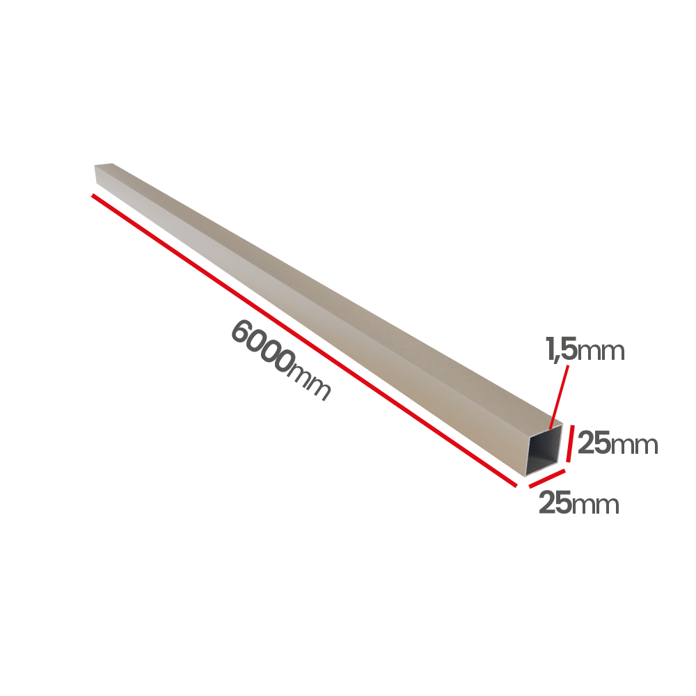 Profil aluminiowy 25x25x1,5  6060 T66