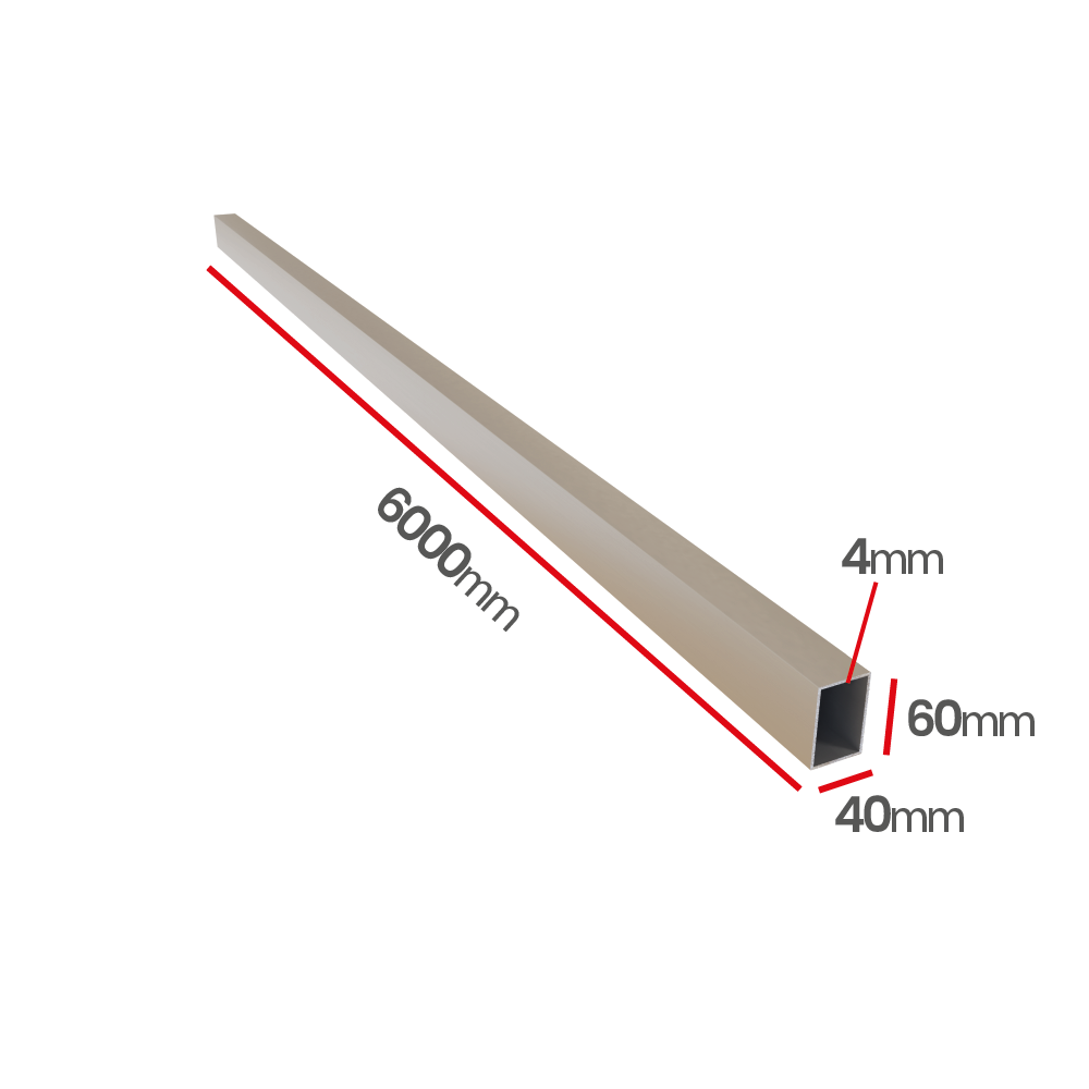 Profil aluminiowy 60x40x4,0   6060 T66