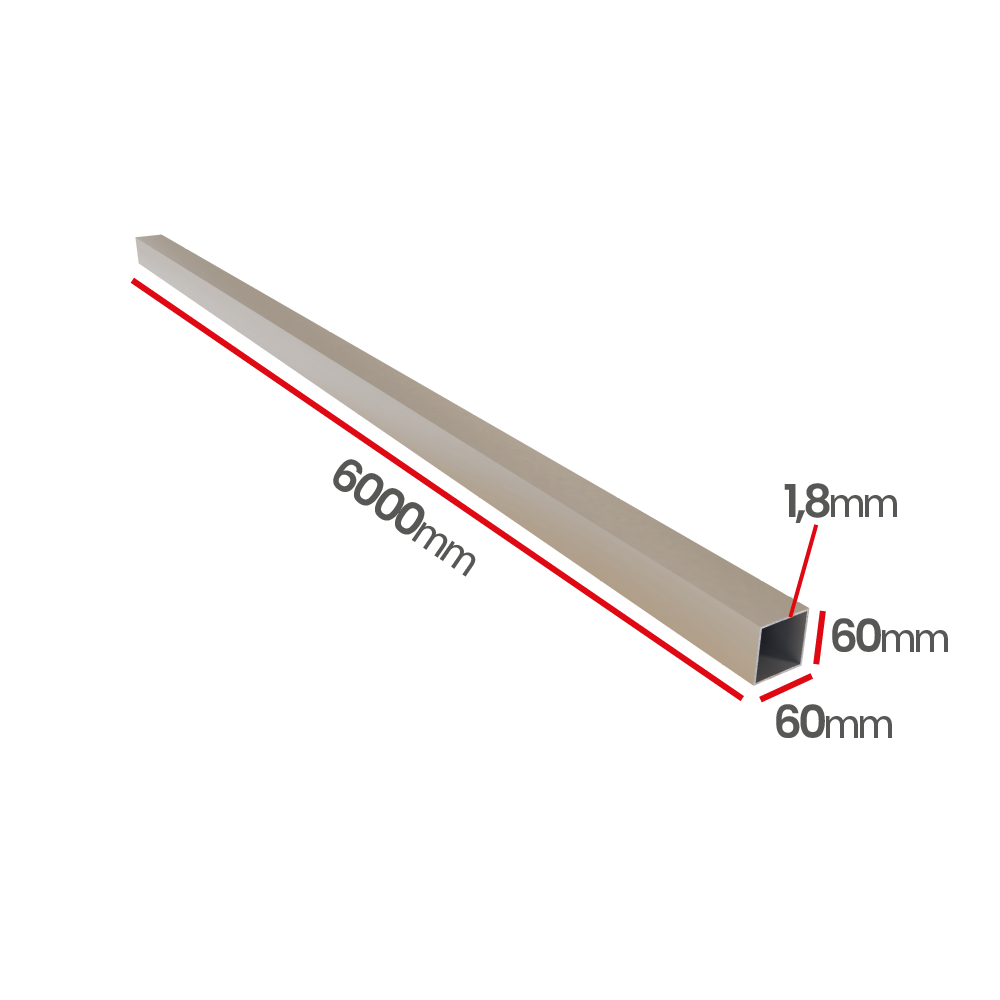 Profil aluminiowy 60x60x1,8   6060 T66