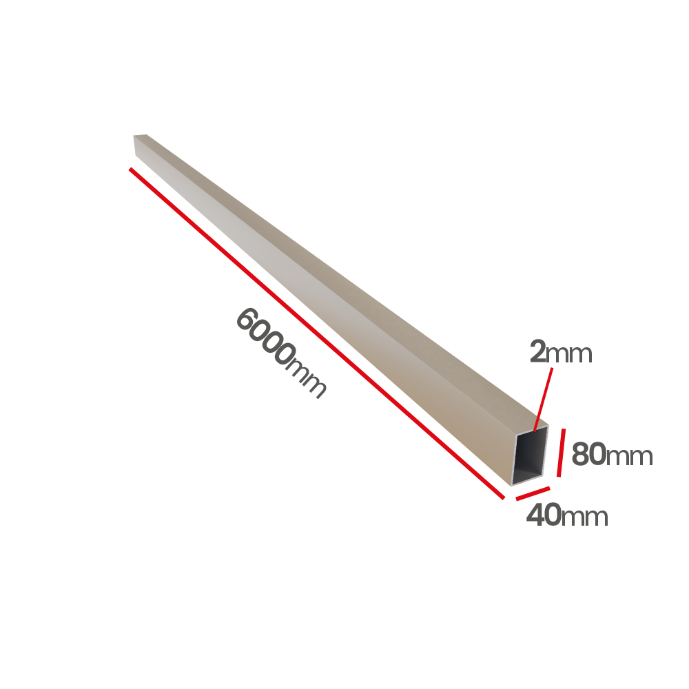 Profil aluminiowy 80x40x2,0   6060 T66
