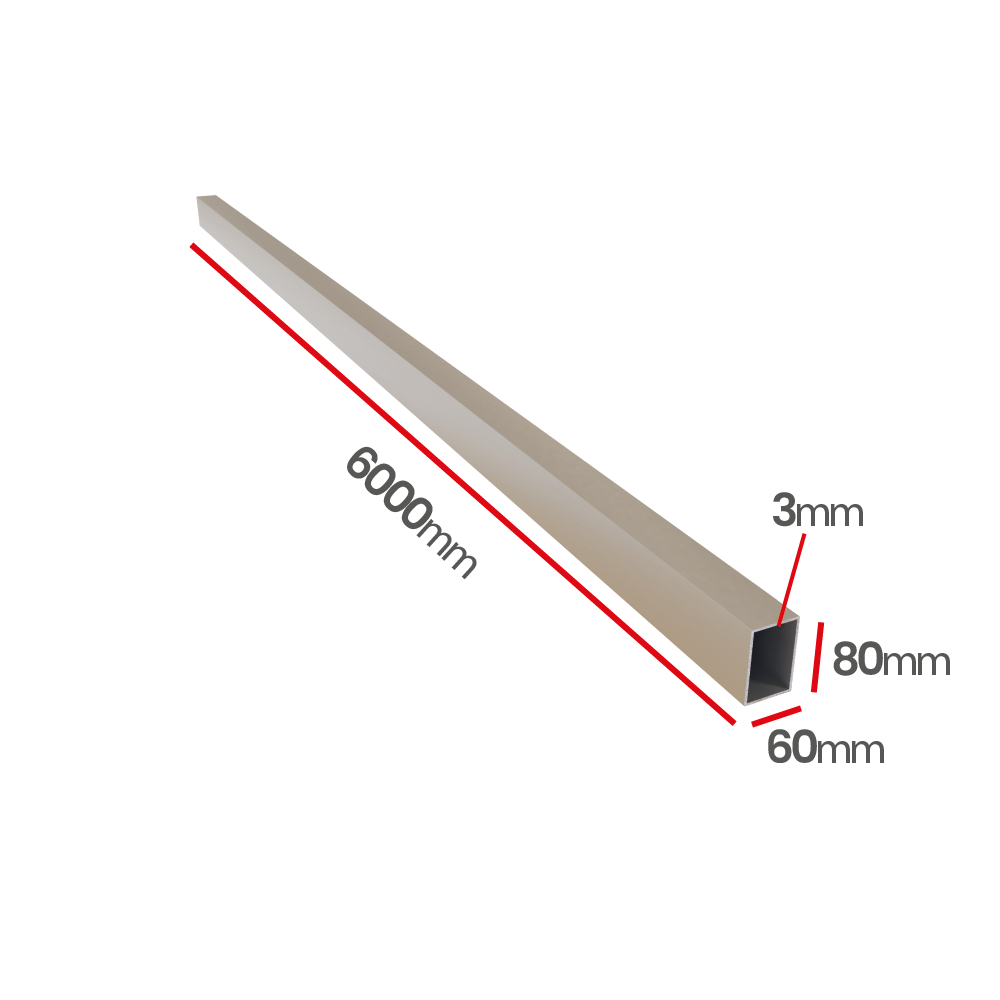Profil aluminiowy 80x60x3,0   6060 T66