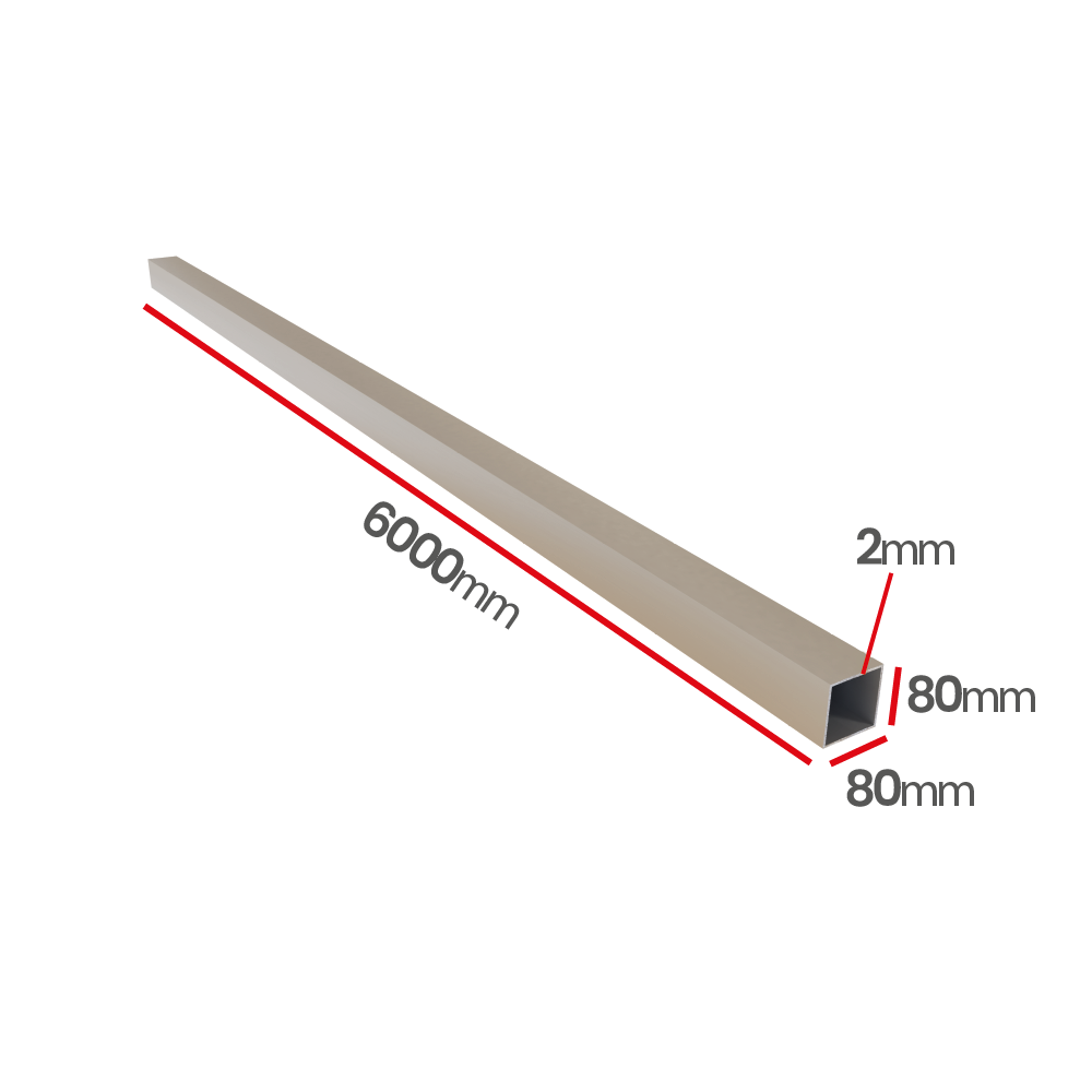 Profil aluminiowy 80x80x2,0   6060 T66