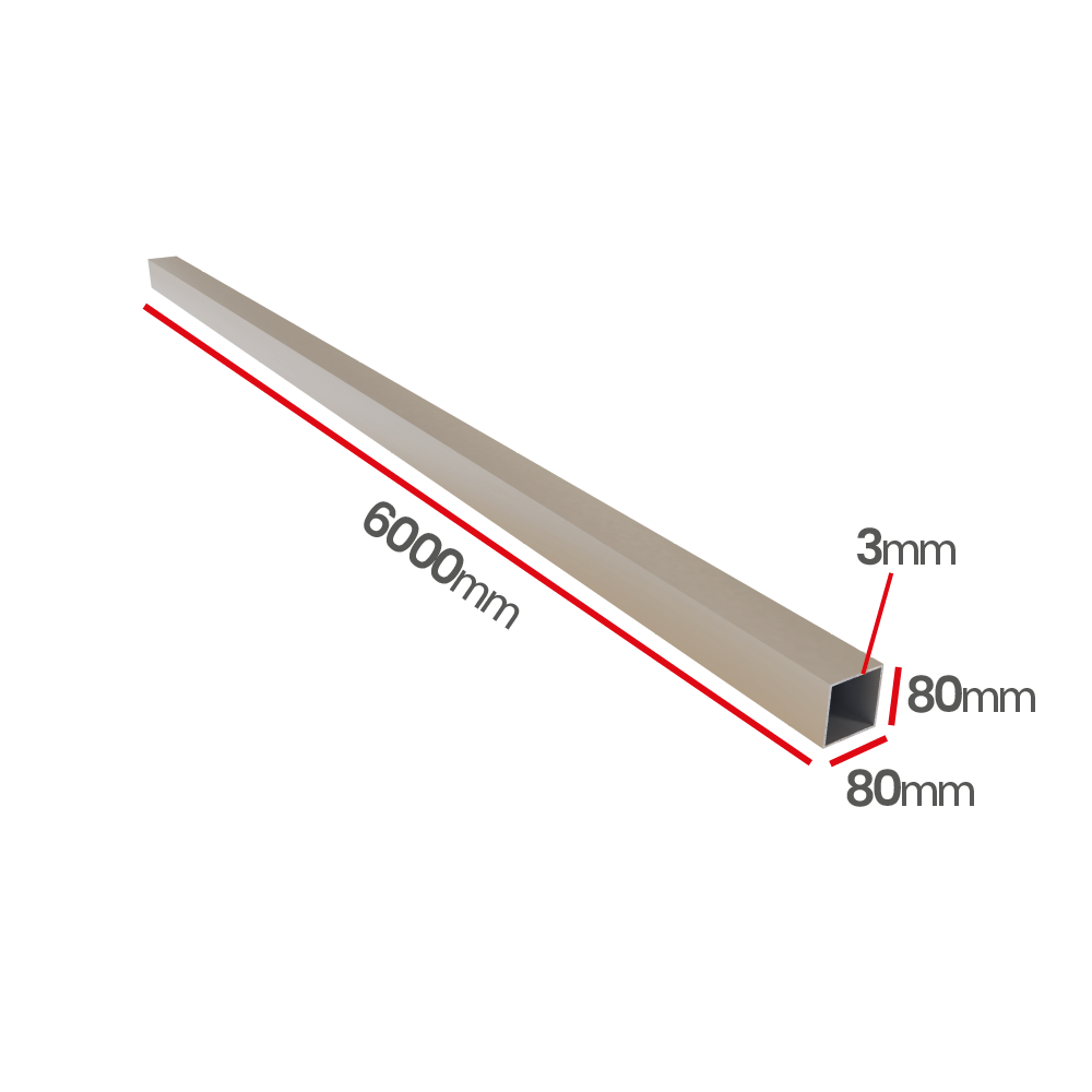 Profil aluminiowy 80x80x3,0   6060 T66