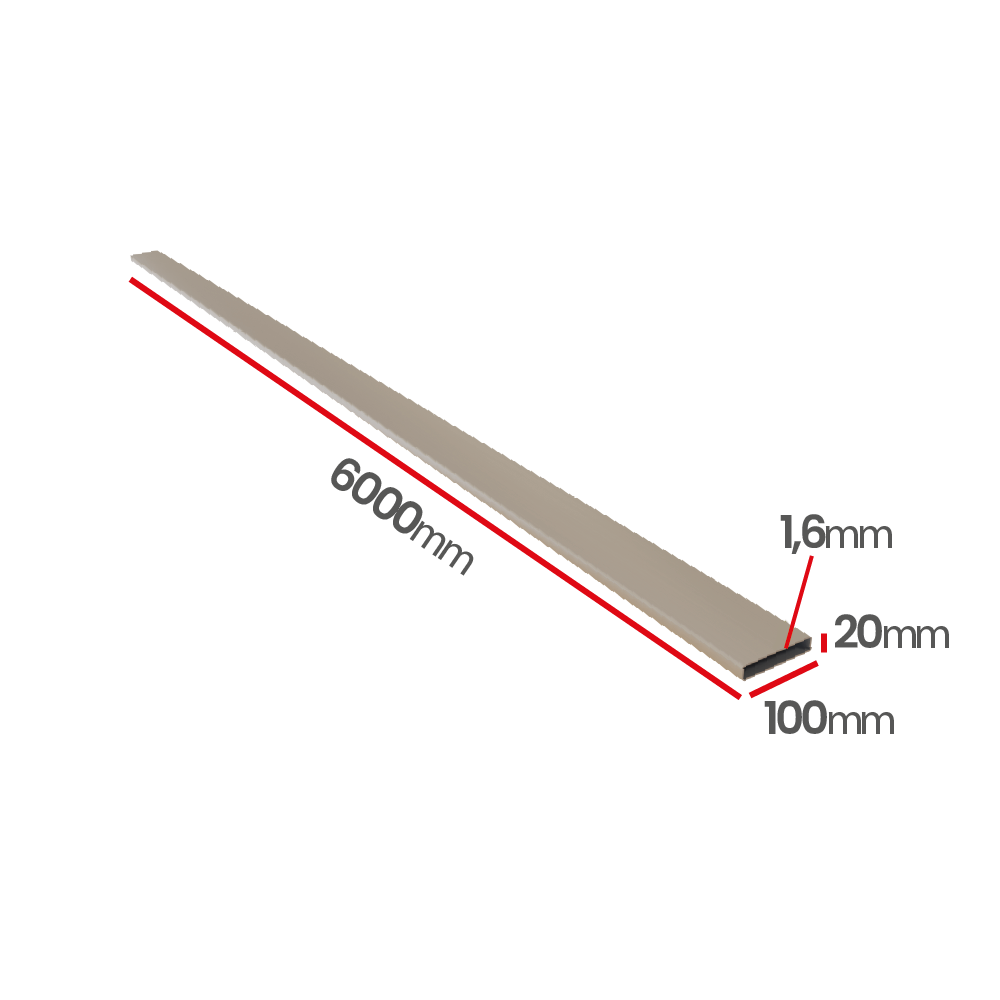 Profil aluminiowy 100x20x1,6 6060 T66
