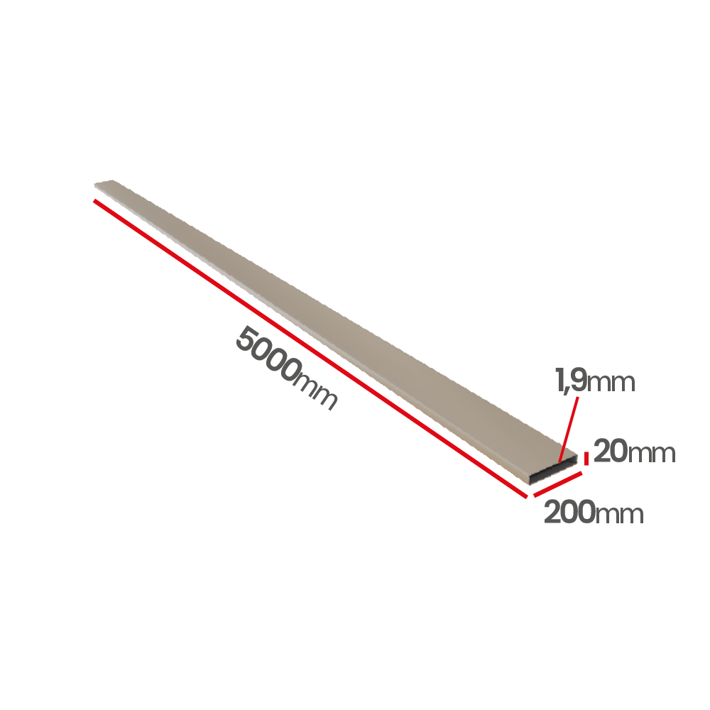 Profil aluminiowy 200x20x1,9 6060 T66 L5mb