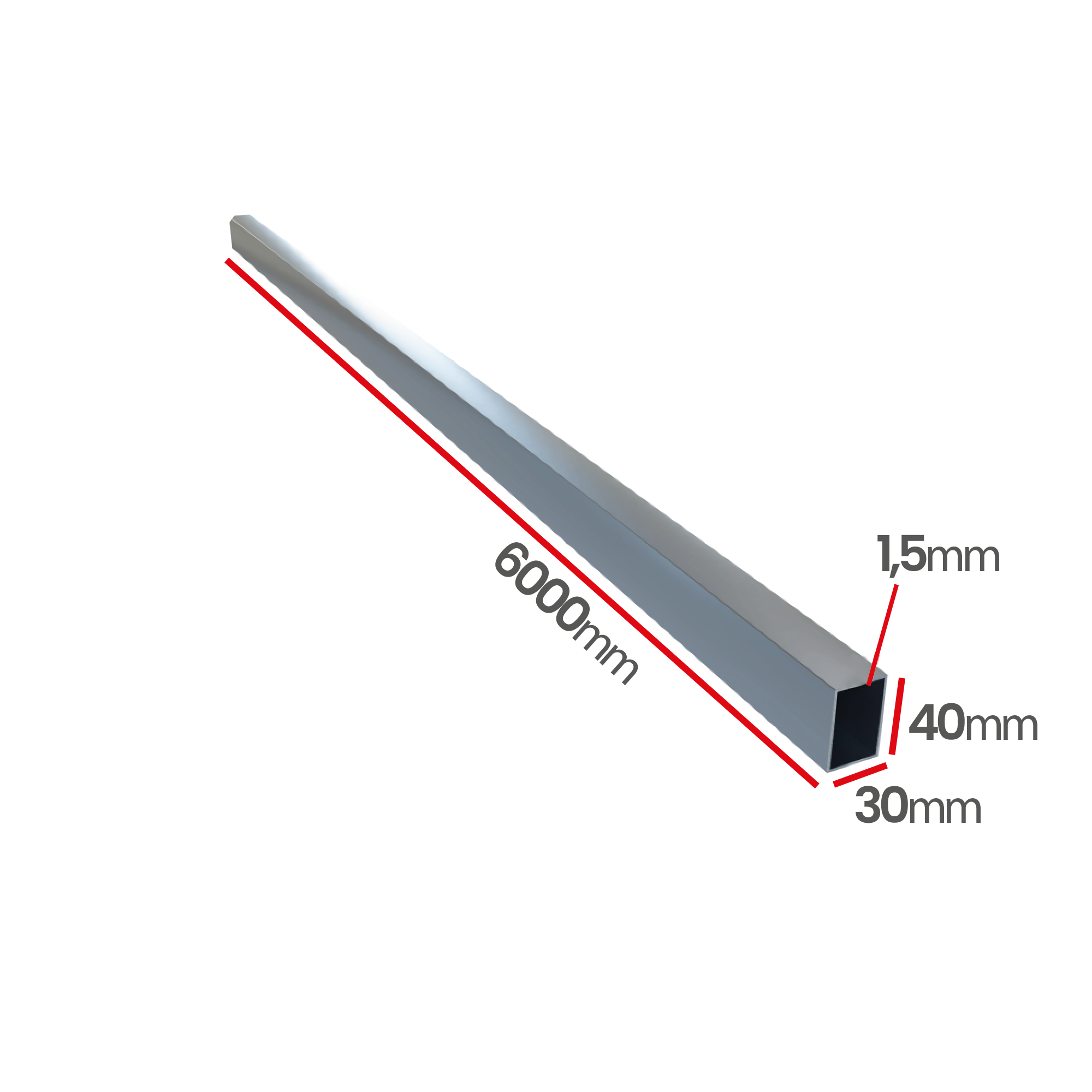 Profil ocynkowany zamknięty 40x30x1,5X6000 szew napylony