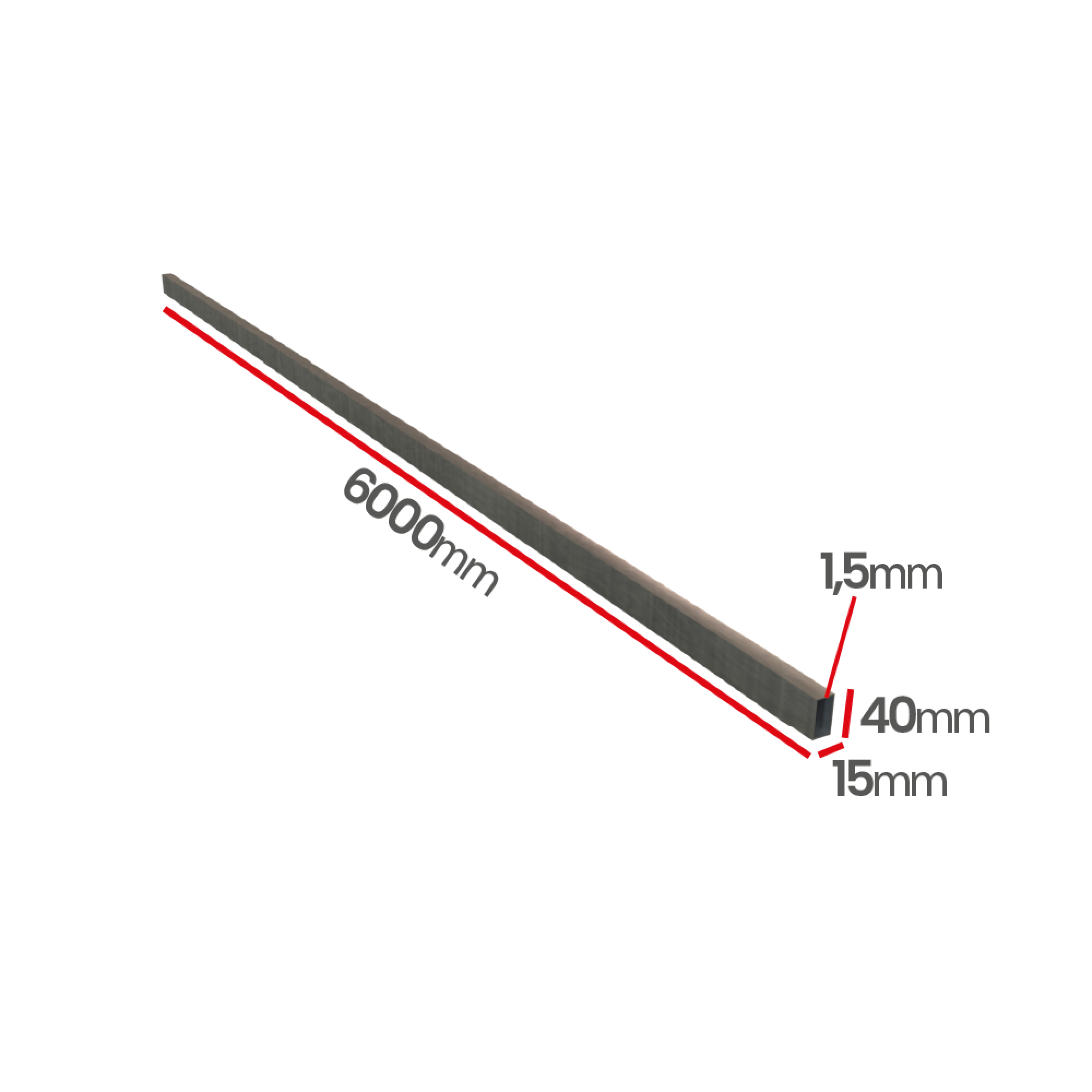 Profil kwasoodporny  0H18N9  40x15x1,5