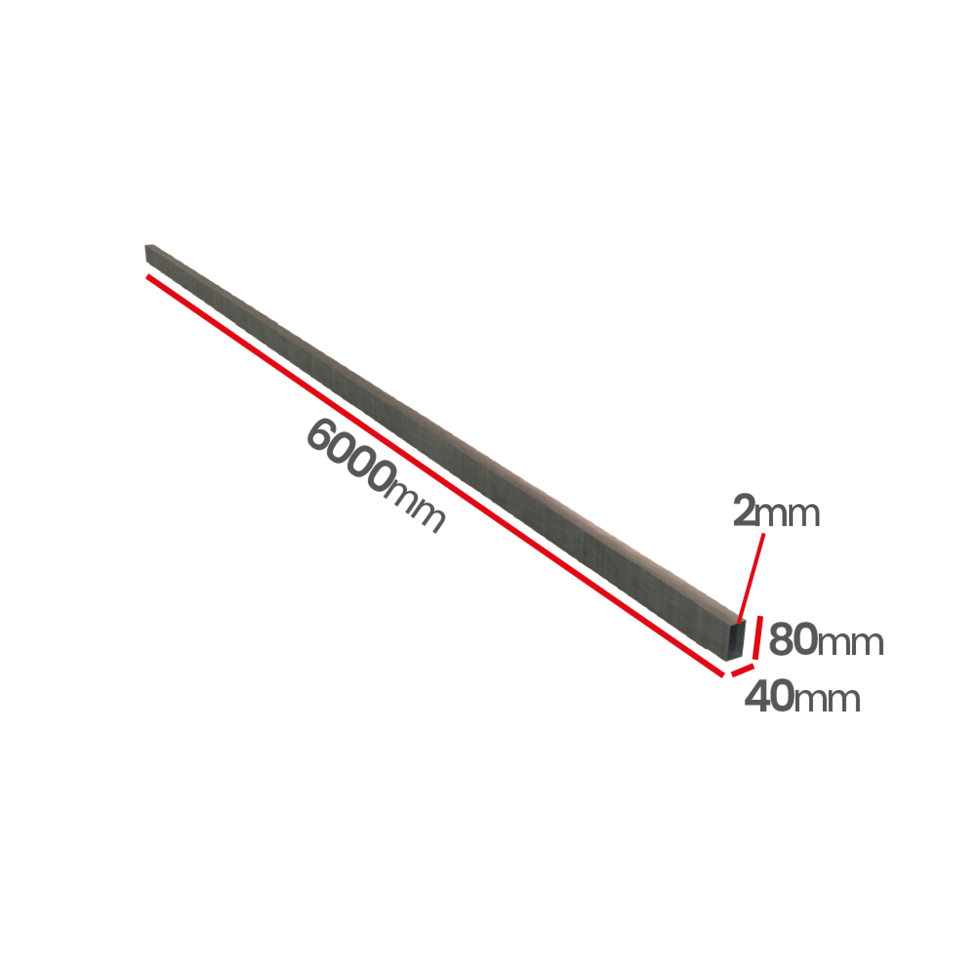 Profil kwasoodporny OH18N9 80x40x2,0 mm szlif