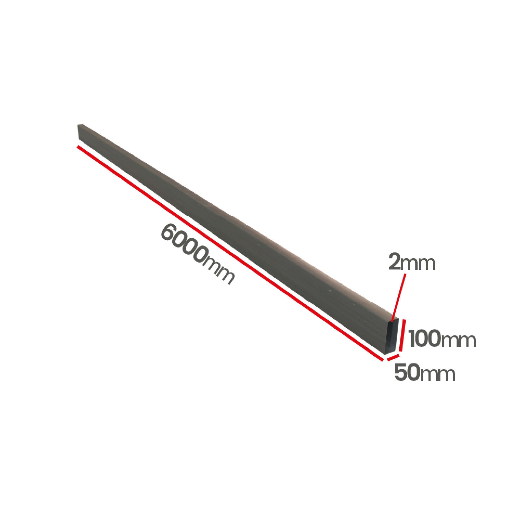 Profil kwasoodporny 0H18N9  100x50x2,0 mm szlif