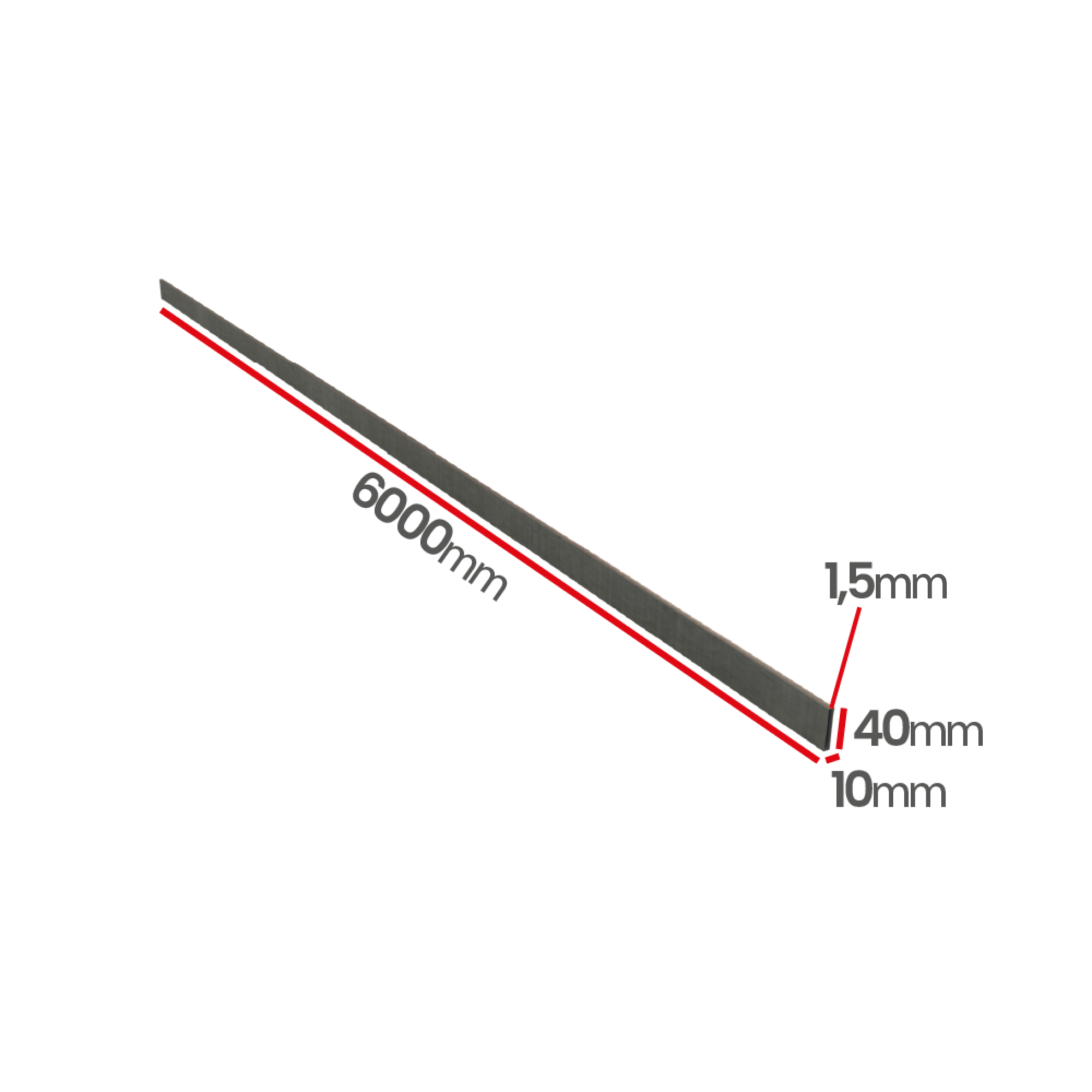 Profil kwasoodporny 0H18N9 40x10x1,5 mm poler