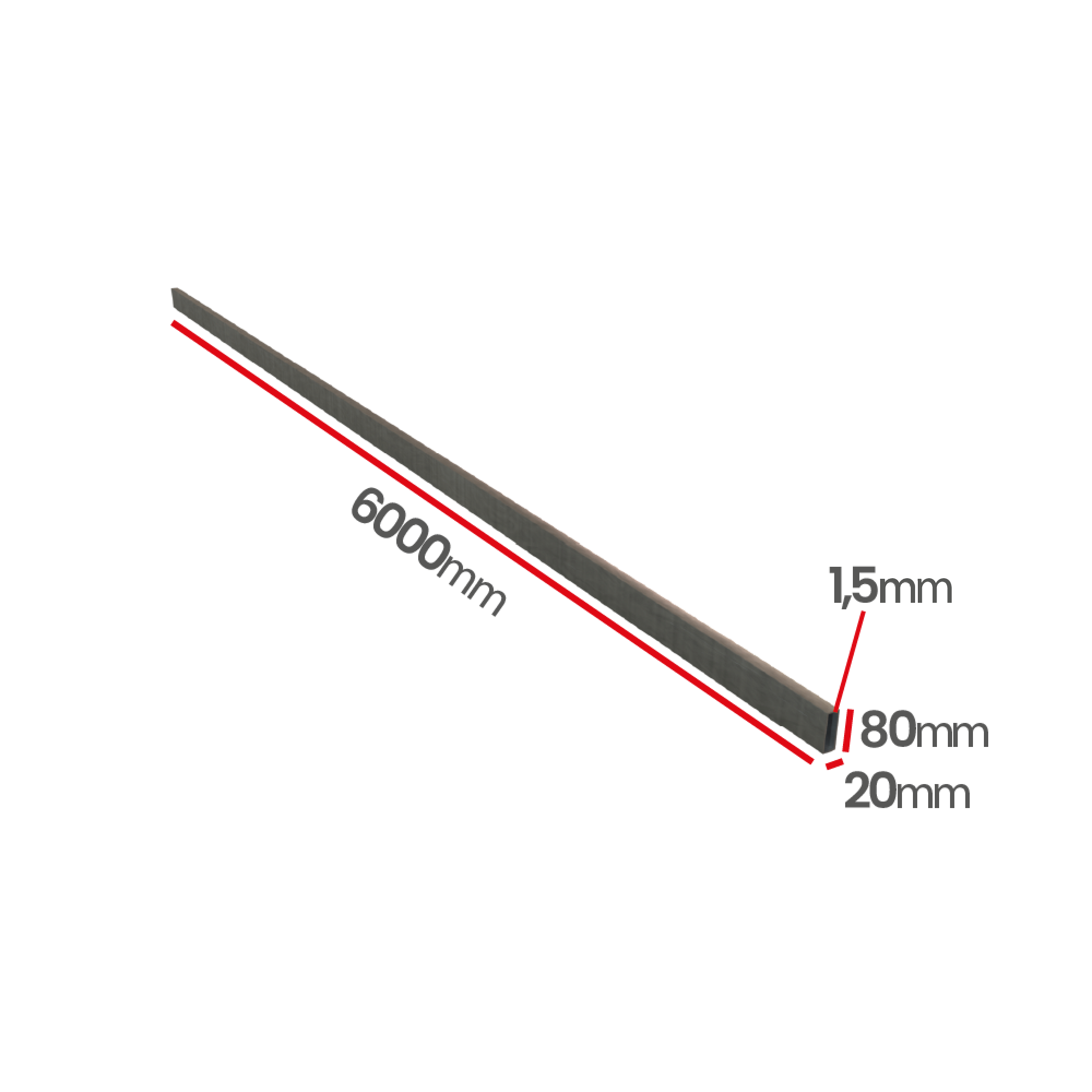 Profil kwasoodporny 0H18N9 80x20x1,5 mm
