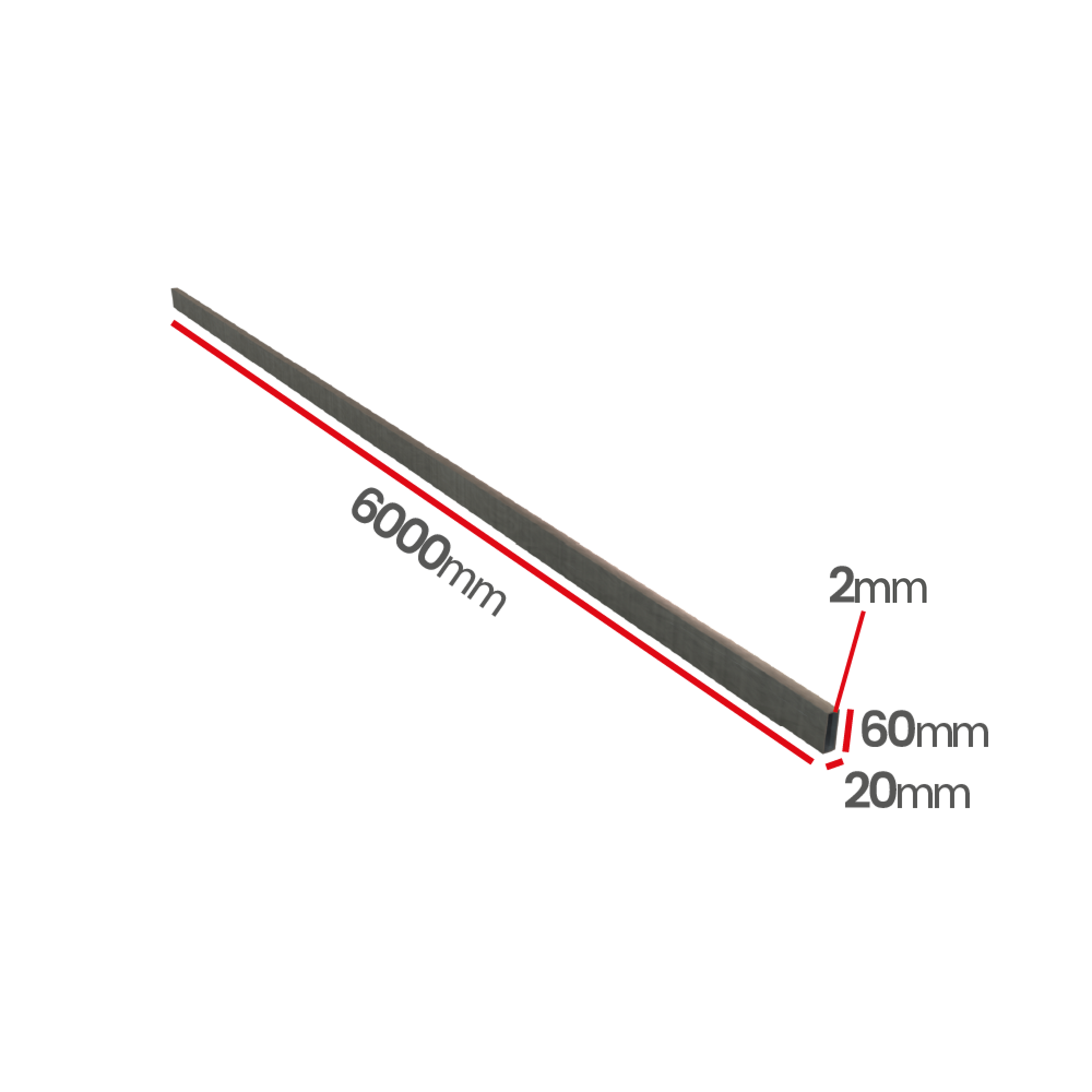 Profil kwasoodporny 0H18N9  60x20x2 mm