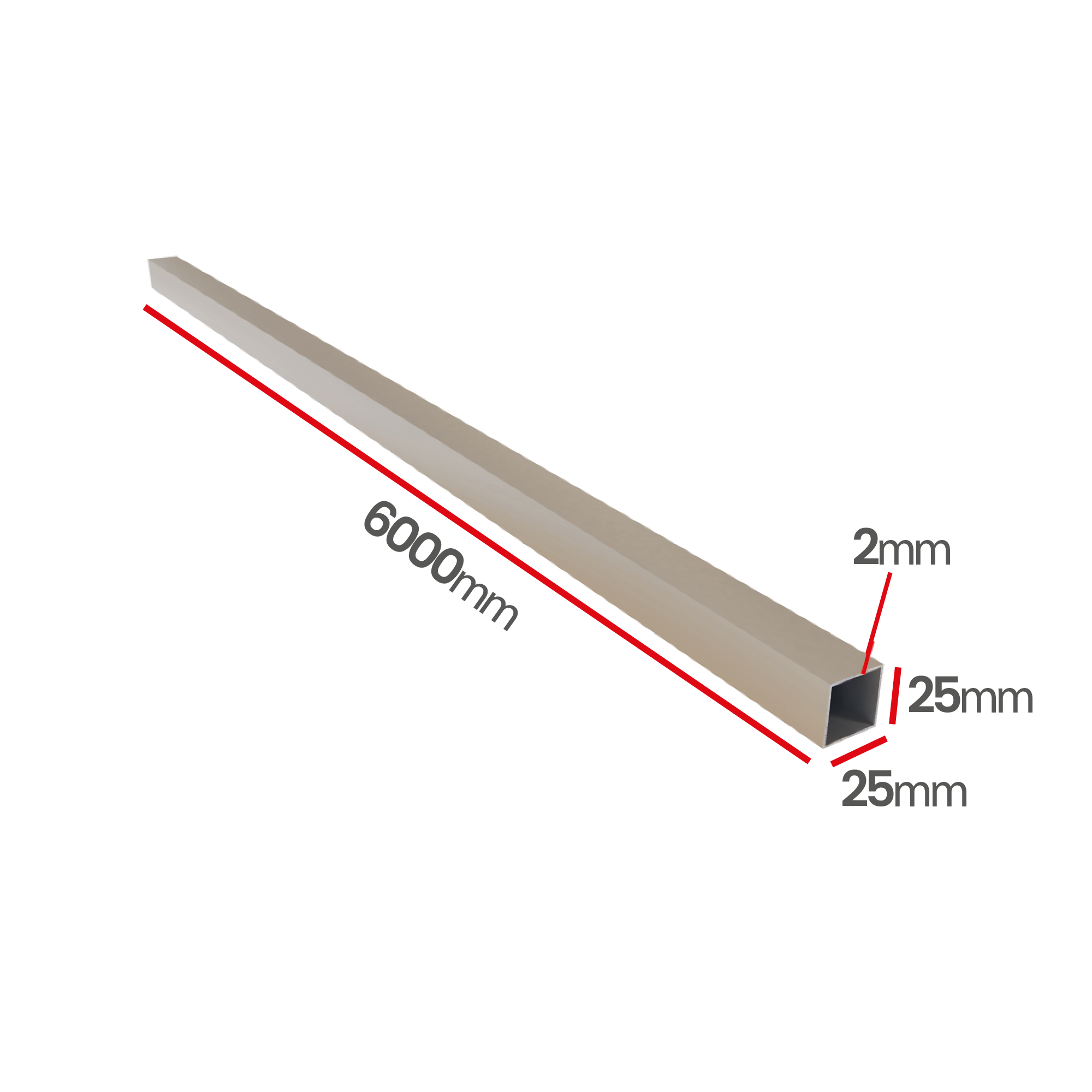 Profil aluminiowy 25x25x2,0   6060 T66