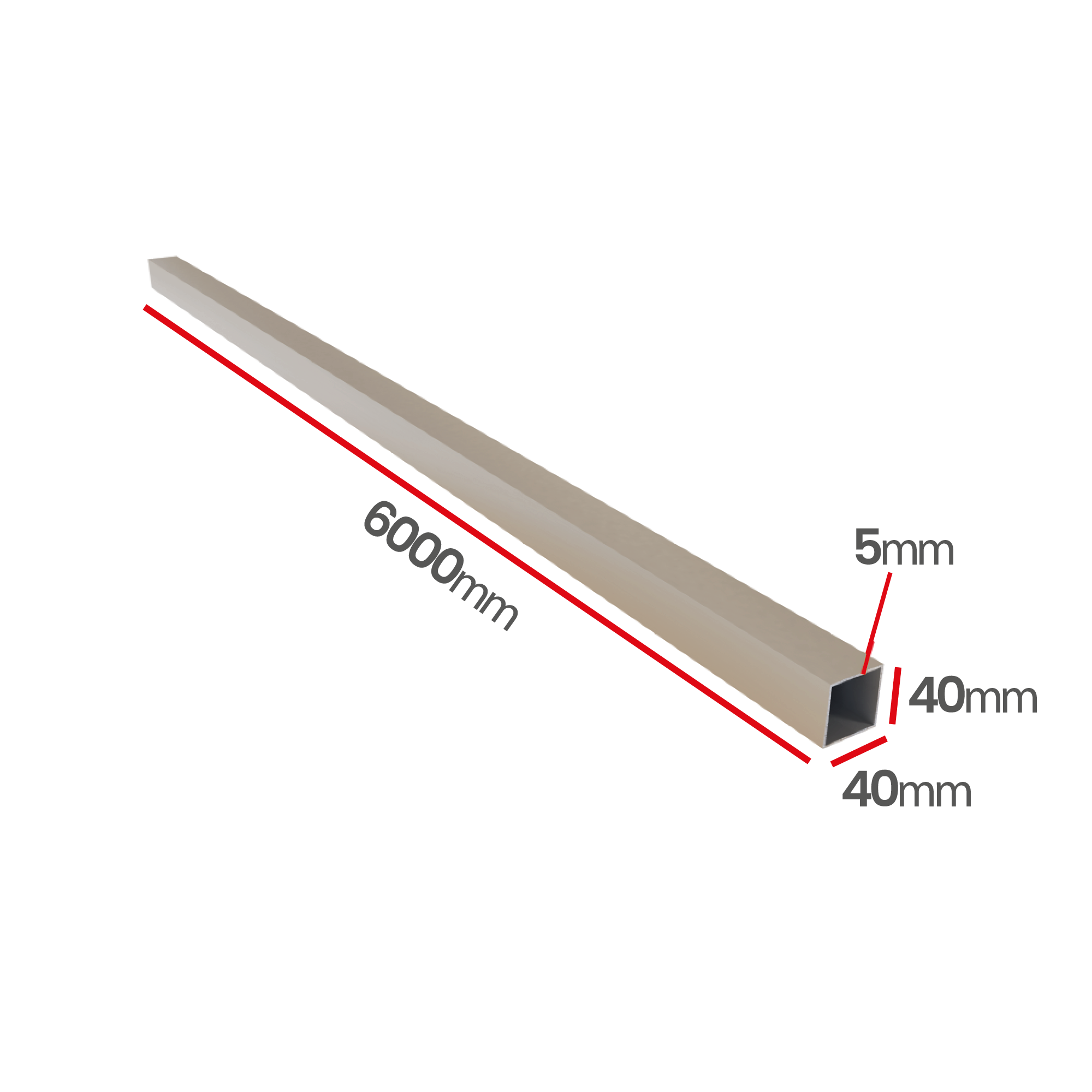 Profil aluminiowy 40x40x5,0 6060 T66