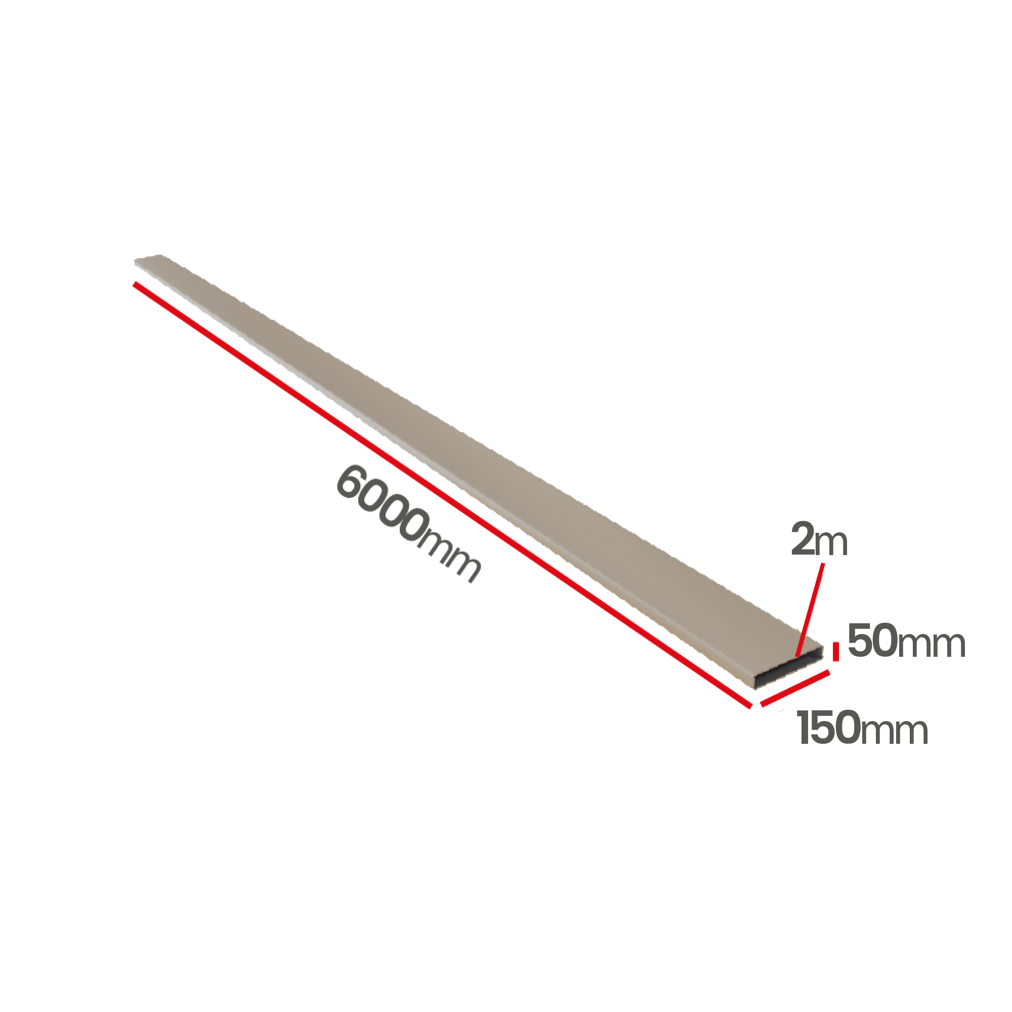 Profil aluminiowy 150x50x2,0   6060 T66