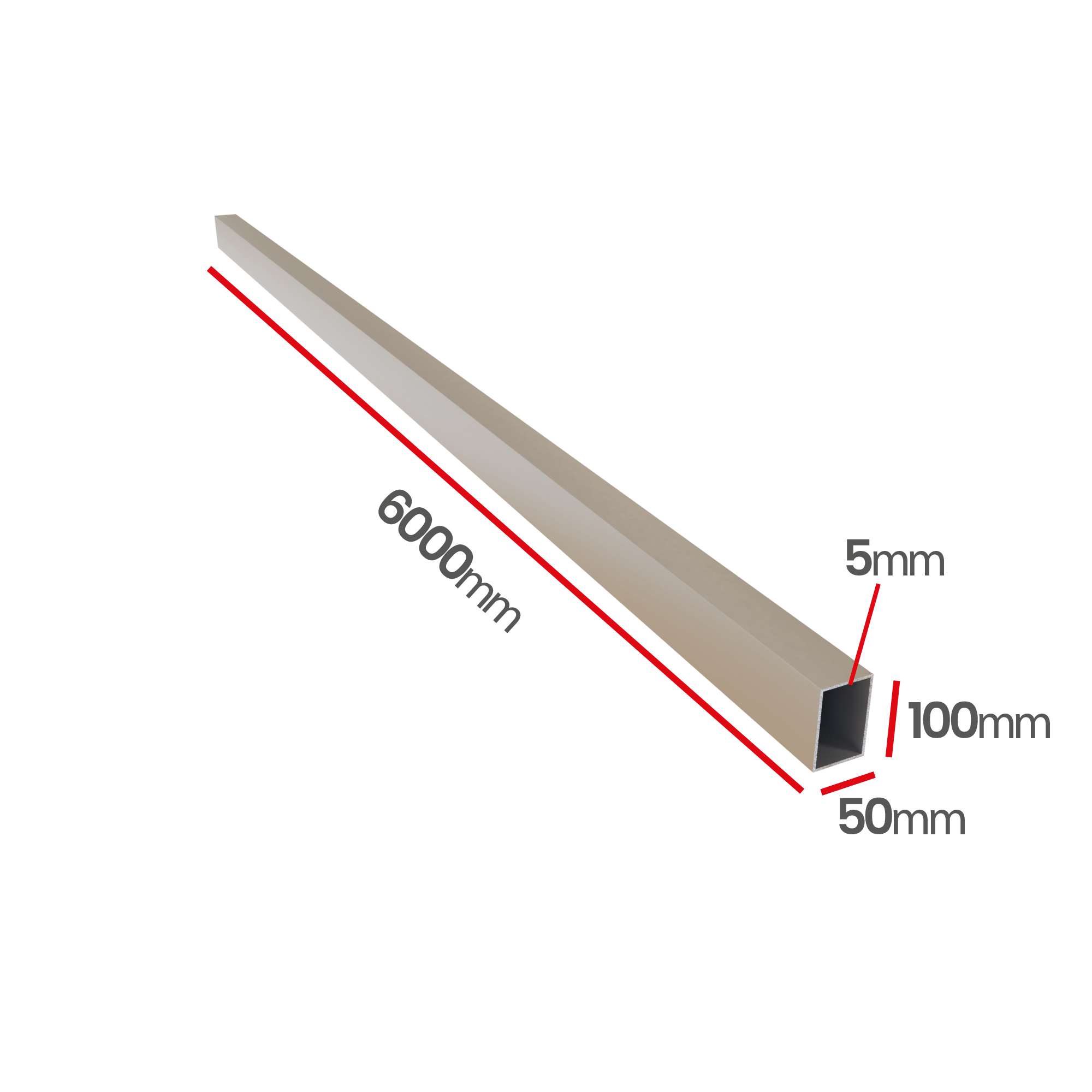 Profil aluminiowy 100x50x5,0   6060 T66