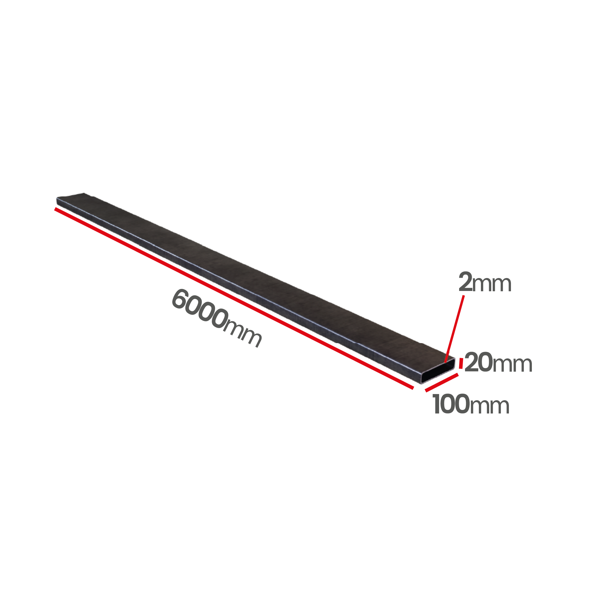 Profil stalowy zamknięty 100x20x2