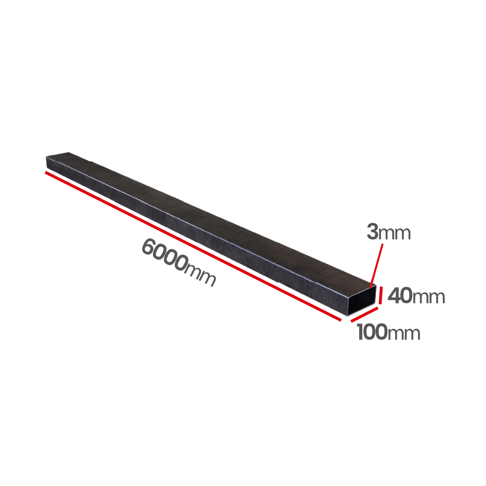 Profil stalowy zamknięty 100x40x3