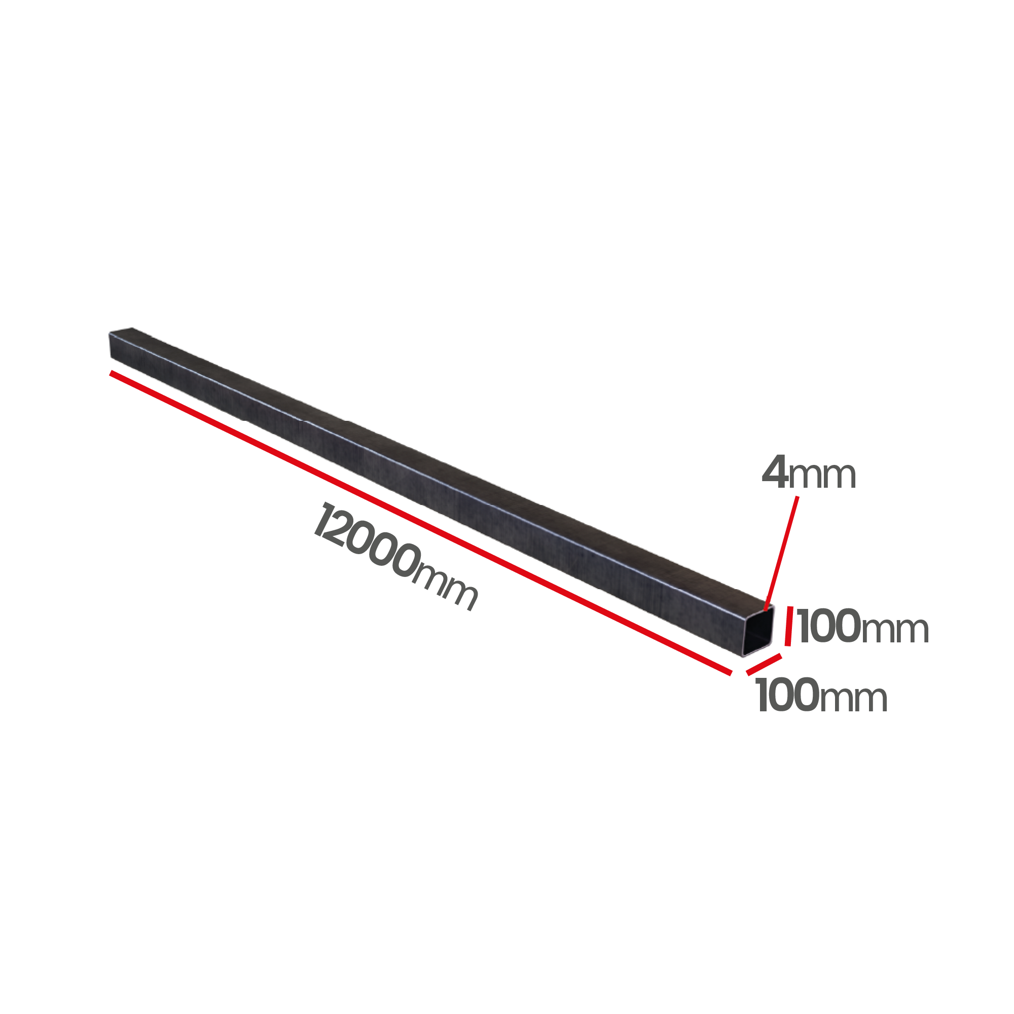 Profil stalowy zamknięty 100x100x4 S355 12mb