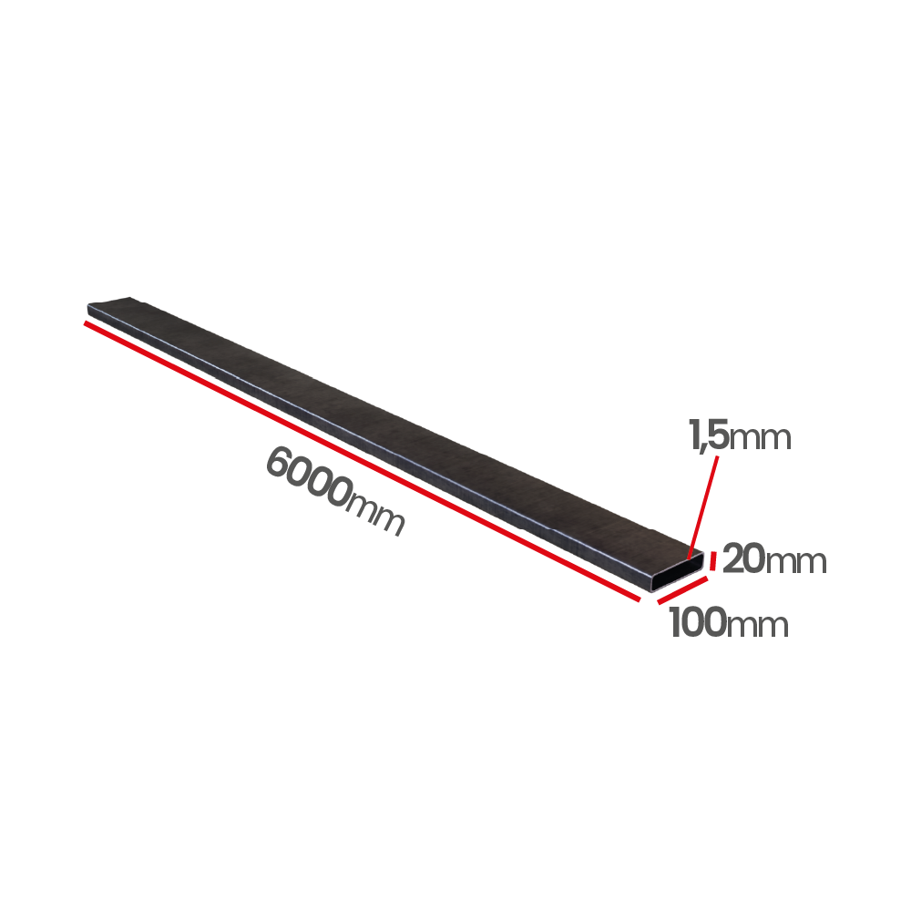 Profil stalowy zamknięty 100x20x1,5 szew na 20